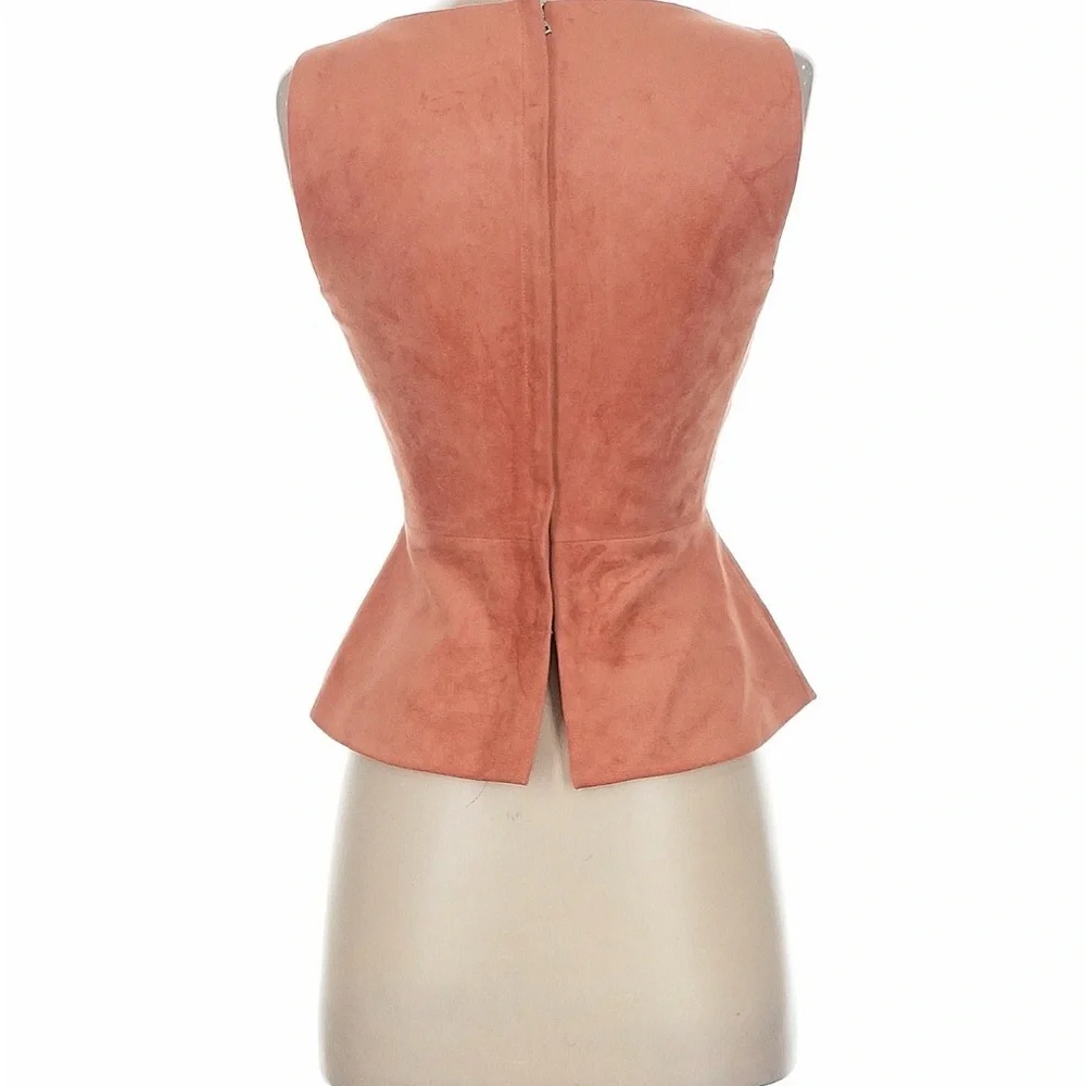 BCBGMaxAzria Dusty Rose Suede-Look Peplum Camisole XXS